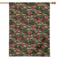 Red Rose Flower Camouflage Print House Flag