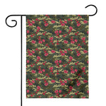 Red Rose Flower Camouflage Print House Flag