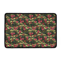Red Rose Flower Camouflage Print Kitchen Mat
