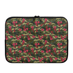 Red Rose Flower Camouflage Print Laptop Sleeve
