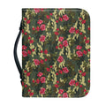 Red Rose Flower Camouflage Print Leather Bible Cover