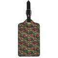 Red Rose Flower Camouflage Print Luggage Tag
