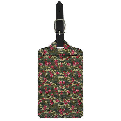 Red Rose Flower Camouflage Print Luggage Tag