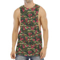 Red Rose Flower Camouflage Print Men's Muscle Tank Top