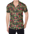 Red Rose Flower Camouflage Print Men's Shirt