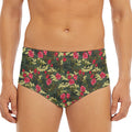 Red Rose Flower Camouflage Print Men's Triangle Swim Briefs
