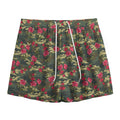 Red Rose Flower Camouflage Print Mesh Shorts