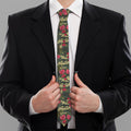 Red Rose Flower Camouflage Print Necktie
