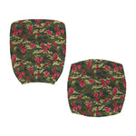 Red Rose Flower Camouflage Print Office Chair Cover