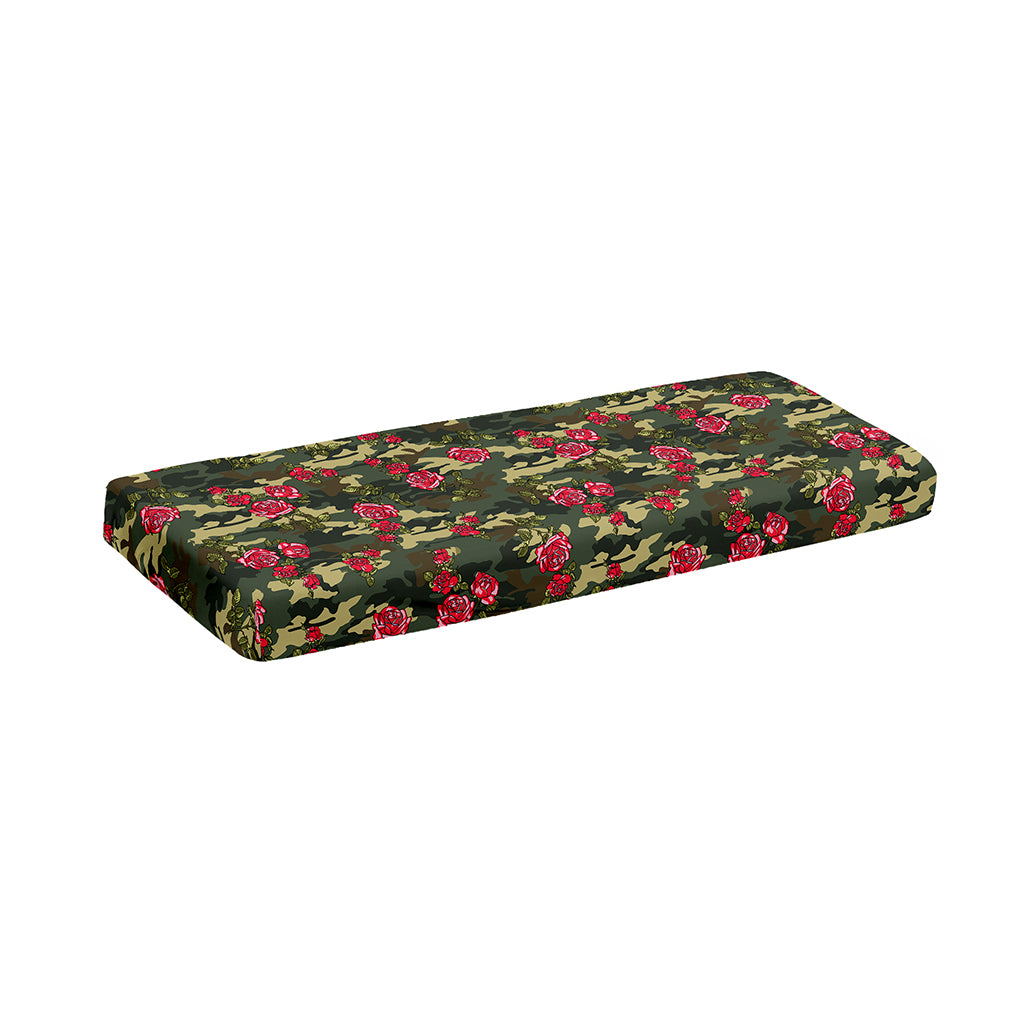 Red Rose Flower Camouflage Print Piano Keyboard Cover