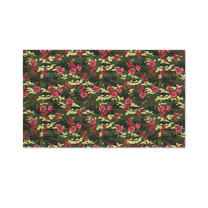 Red Rose Flower Camouflage Print Polyester Flag