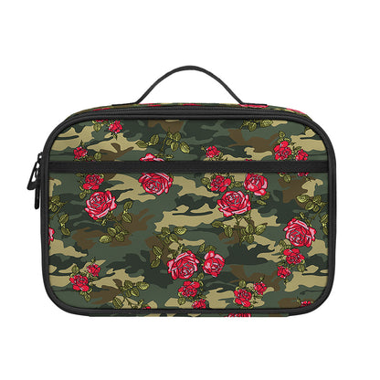 Red Rose Flower Camouflage Print Portable Lunch Bag