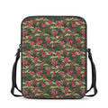 Red Rose Flower Camouflage Print Rectangular Crossbody Bag