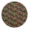 Red Rose Flower Camouflage Print Round Blanket