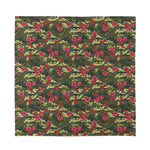 Red Rose Flower Camouflage Print Silk Bandana