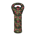 Red Rose Flower Camouflage Print Single Neoprene Wine Tote
