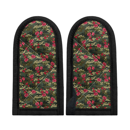 Red Rose Flower Camouflage Print Skillet Handle Cover