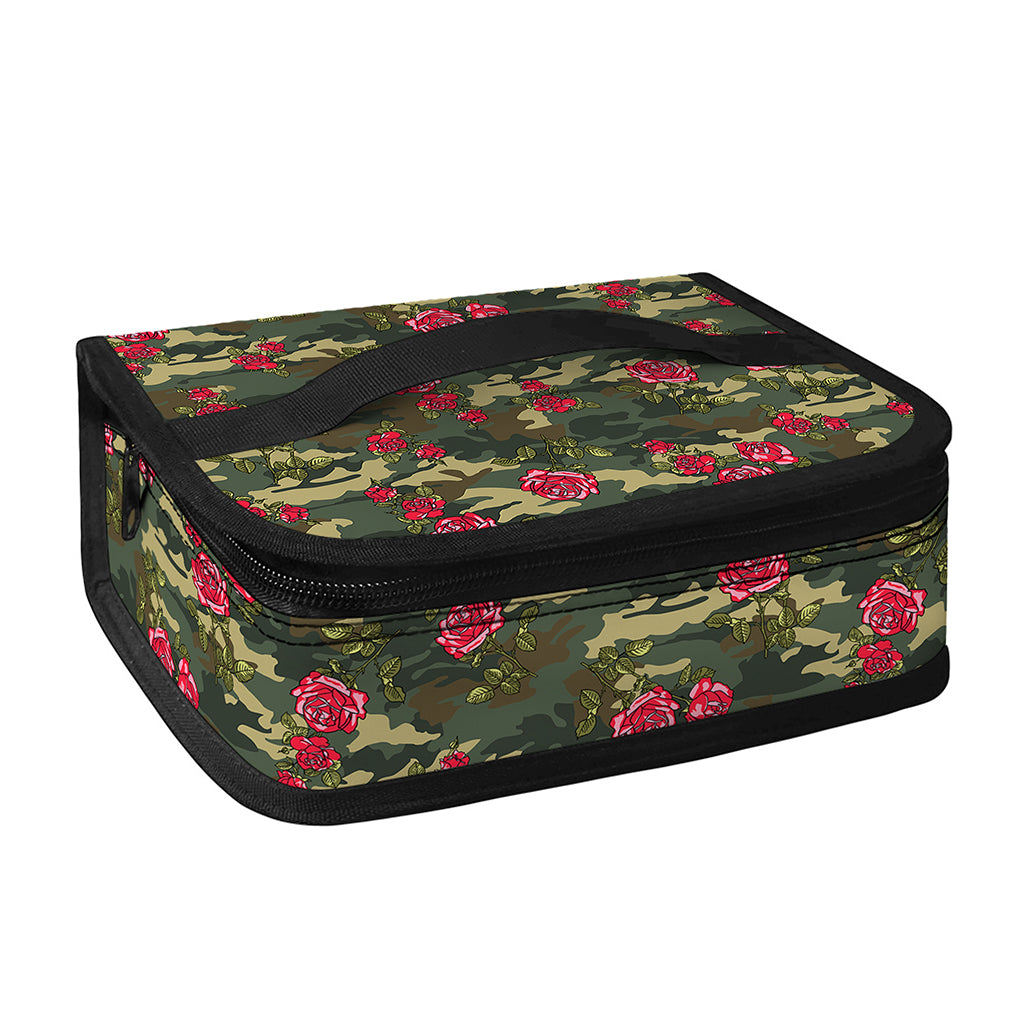 Red Rose Flower Camouflage Print Small Lunch Bag