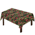 Red Rose Flower Camouflage Print Tablecloth