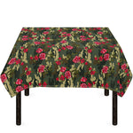 Red Rose Flower Camouflage Print Tablecloth