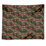 Red Rose Flower Camouflage Print Tapestry