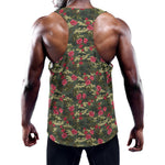 Red Rose Flower Camouflage Print Training Tank Top