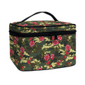 Red Rose Flower Camouflage Print Travel Makeup Bag