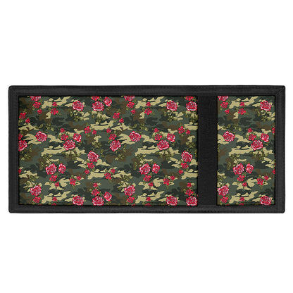 Red Rose Flower Camouflage Print Trifold Wallet