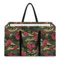 Red Rose Flower Camouflage Print Utility Tote Bag