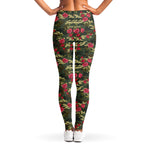 Red Rose Flower Camouflage Print Women's Leggings