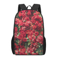 Red Rose Flower Print 17 Inch Backpack