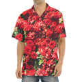 Red Rose Flower Print Aloha Shirt