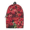 Red Rose Flower Print School Backpack