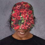 Red Rose Flower Print Baseball Cap