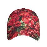 Red Rose Flower Print Baseball Cap