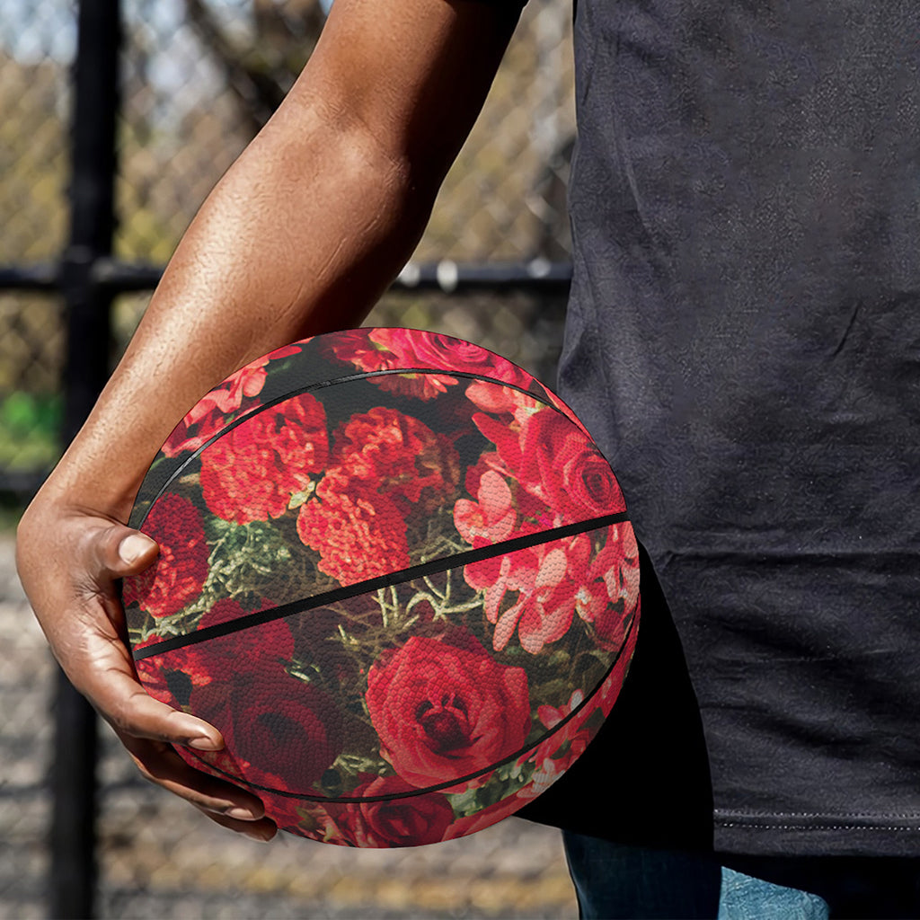 Red Rose Flower Print Basketball