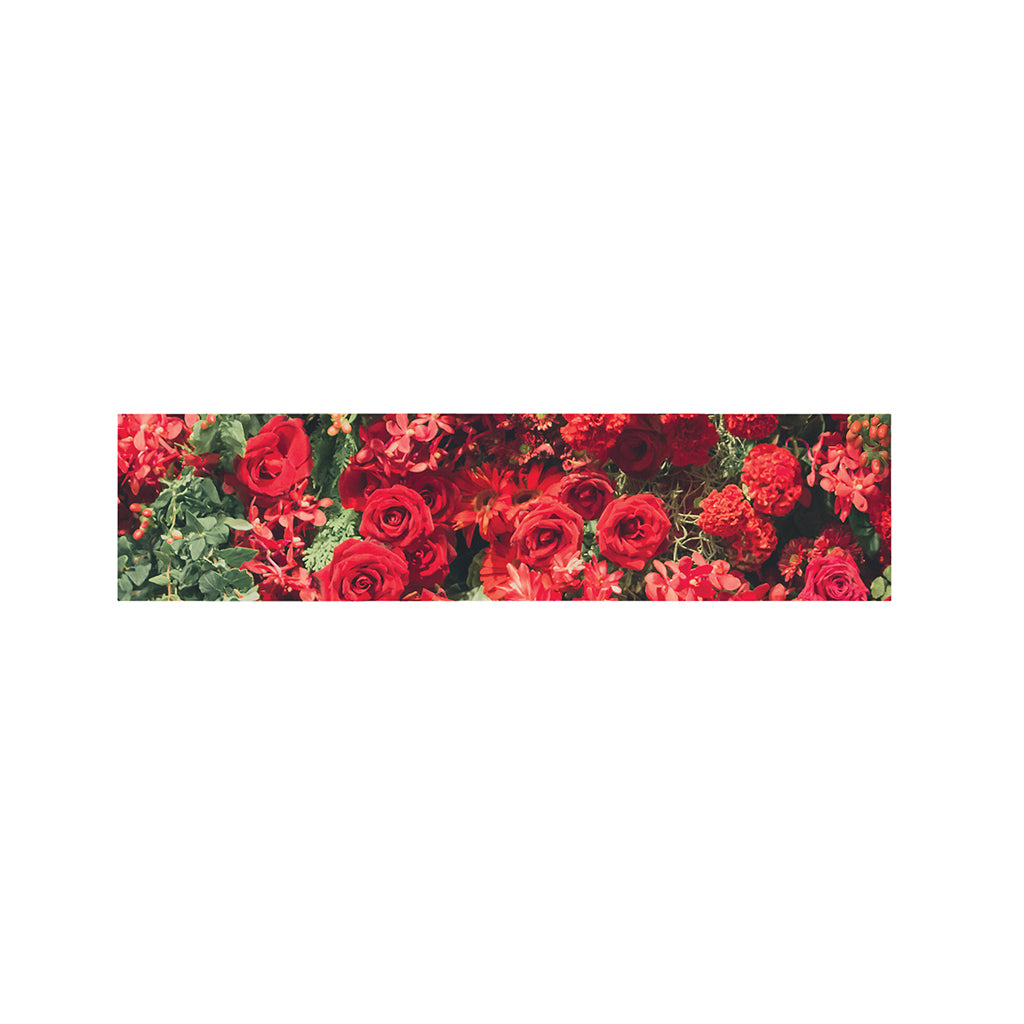 Red Rose Flower Print Bed Runner