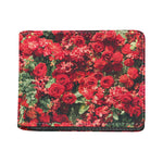 Red Rose Flower Print Bifold Wallet
