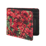 Red Rose Flower Print Bifold Wallet