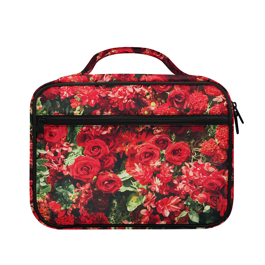 Red Rose Flower Print Briefcase Bible Bag