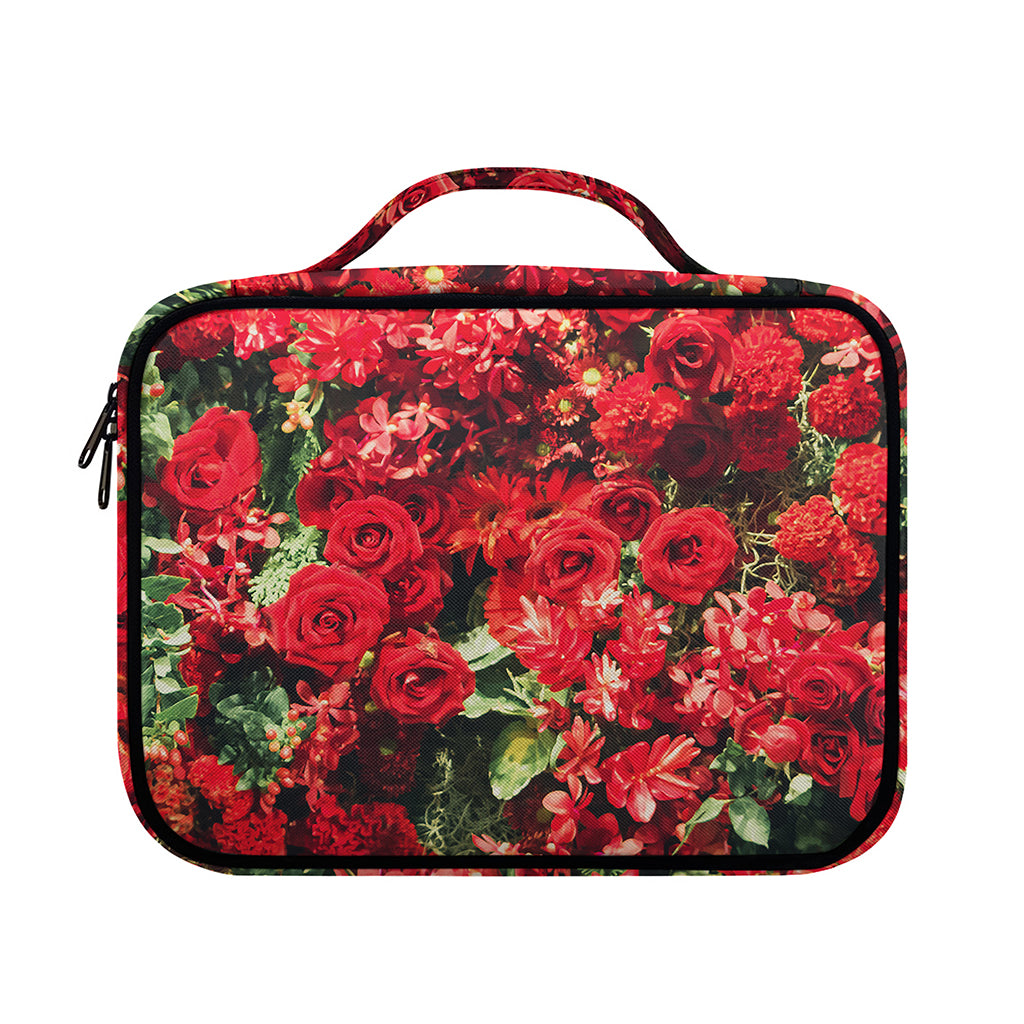 Red Rose Flower Print Briefcase Bible Bag