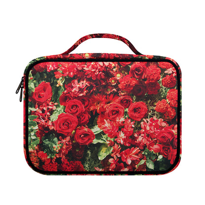 Red Rose Flower Print Briefcase Bible Bag