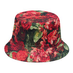 Red Rose Flower Print Bucket Hat