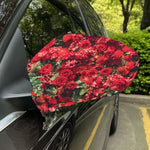Red Rose Flower Print Car Side Mirror Covers