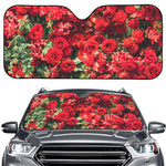 Red Rose Flower Print Car Windshield Sun Shade