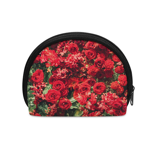 Red Rose Flower Print Coin Purse