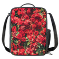 Red Rose Flower Print Crossbody Lunch Bag