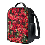 Red Rose Flower Print Crossbody Lunch Bag