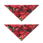 Red Rose Flower Print Dog Bandana
