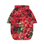 Red Rose Flower Print Dog Zip Up Hoodie